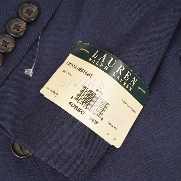 Polo Ralph Lauren Blue 100% Wool Jacket Size 40R - Picture 10 of 16